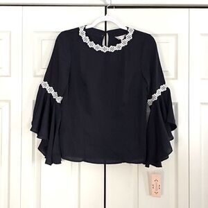 Nannette Nanette Lepore Flounce Sleeve Blouse